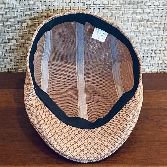 🌟HP🌟NWOT Tan Unisex Mesh Breathable Summer Flat Cap OS - Picture 7 of 10